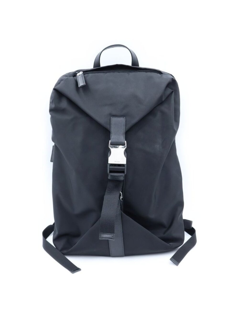 Prada Re-Nylon Saffiano Tessuto Backpack Black Nylon Leather Silver